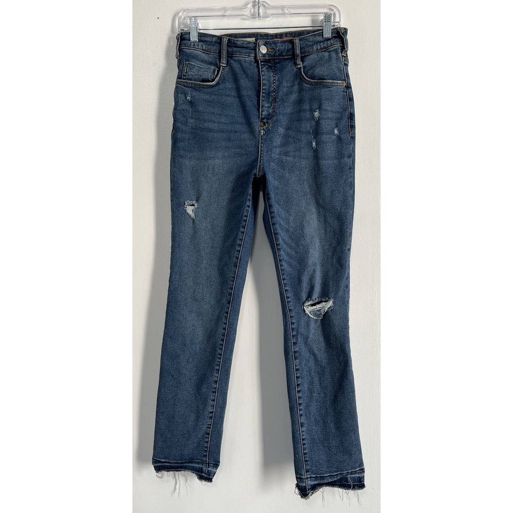 Anthropologie Pilcro Size 29 Jeans High Rise Cigarette Denim Raw Hem
